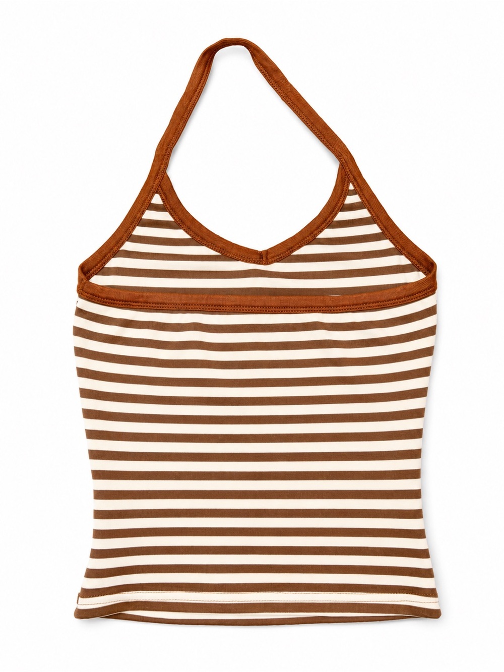 Brown & White striped Halter top - Picture 2 of 2
